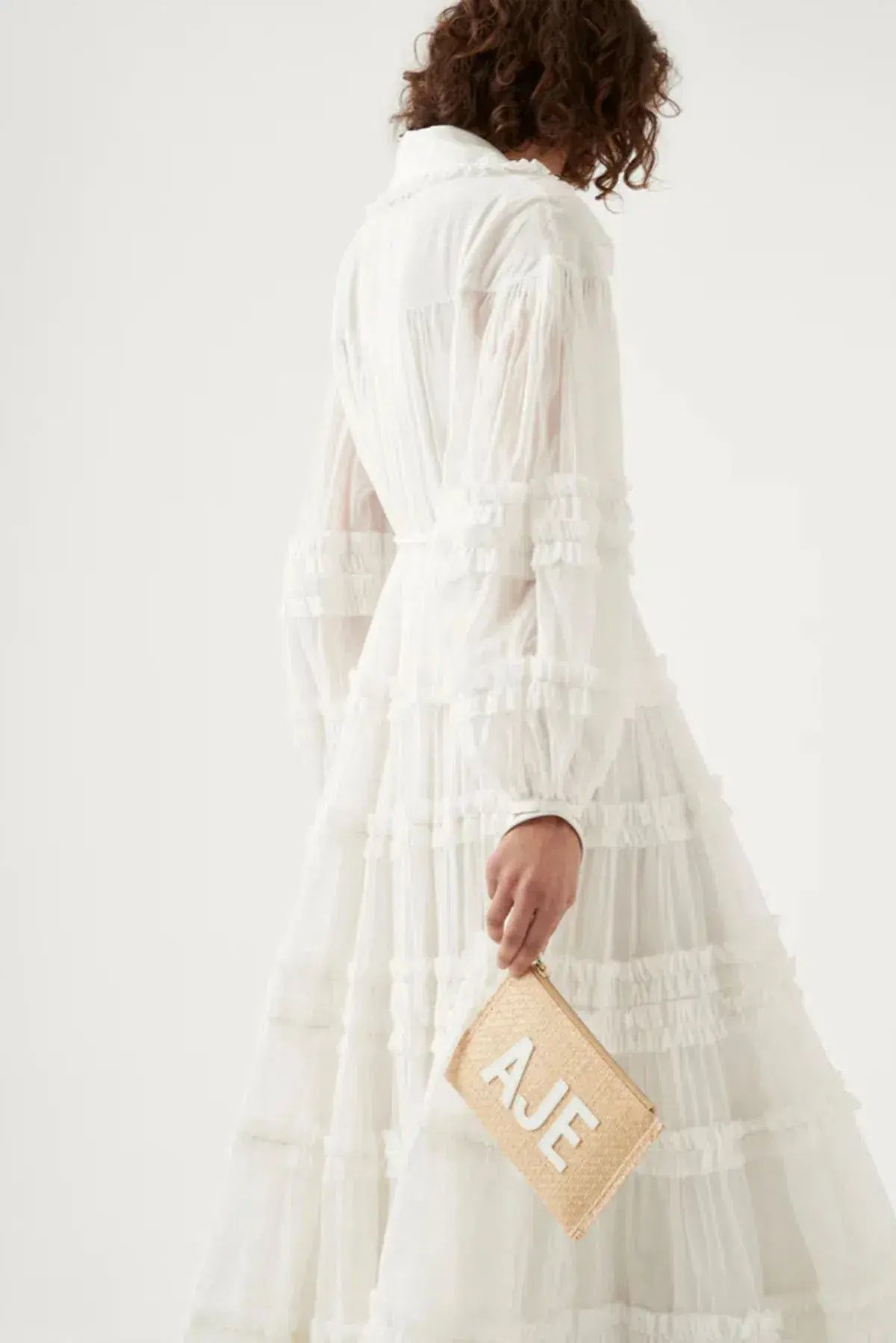 Aje Memento Tiered Maxi Dress In White Size AU 12 photo 2