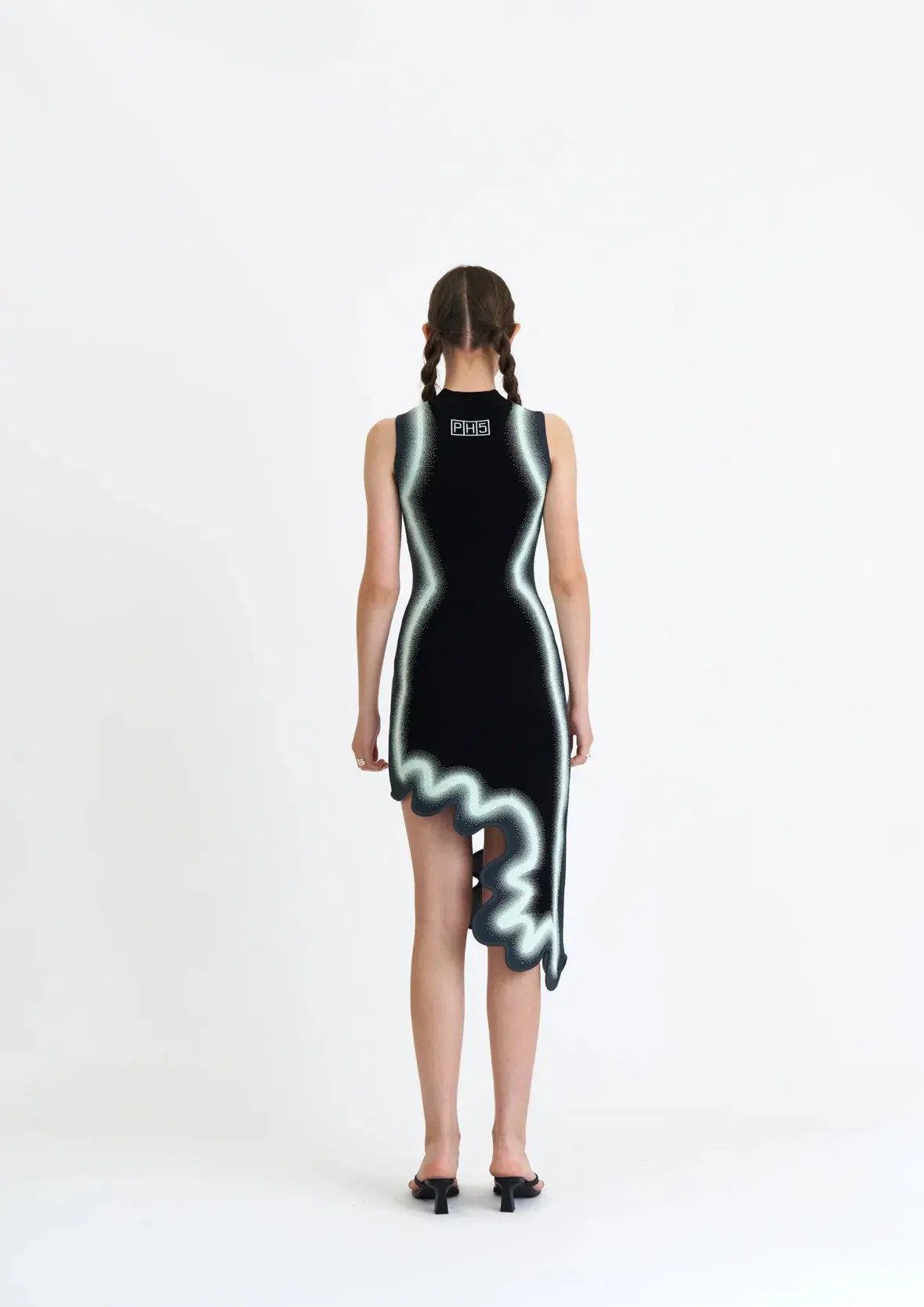 PH5 Brooklyn Wavy Asymmetric Dress Black Size S / AU 8 photo 3