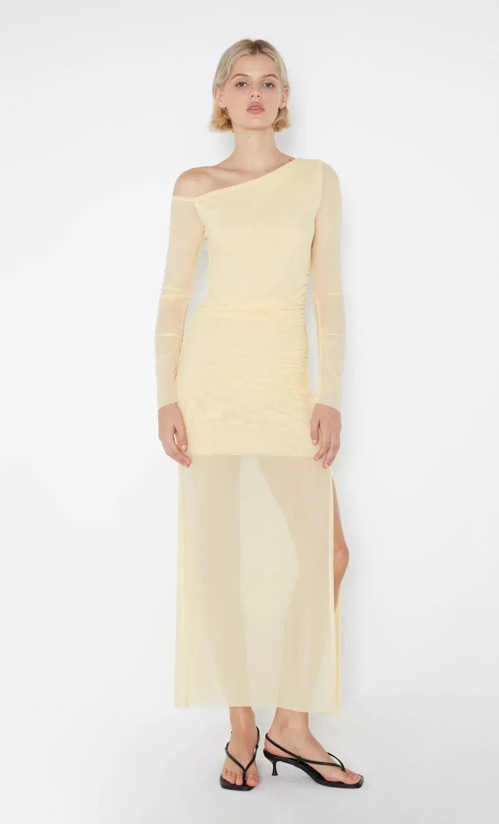 Bec & Bridge Fae Asym Long Sleeve Dress Butter Yellow Size 10 photo 6