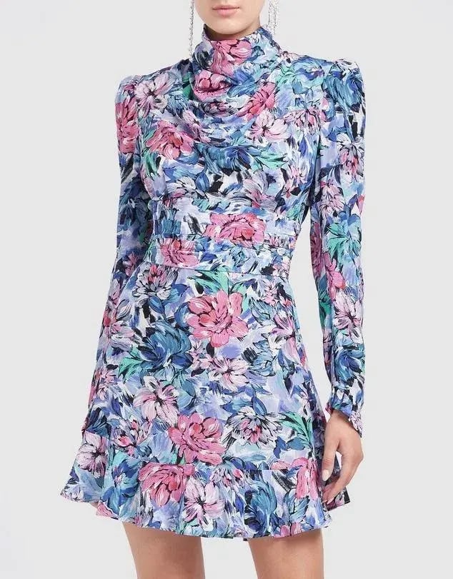 Rebecca Valance La Violette Mini Dress Floral Size 8 photo 2