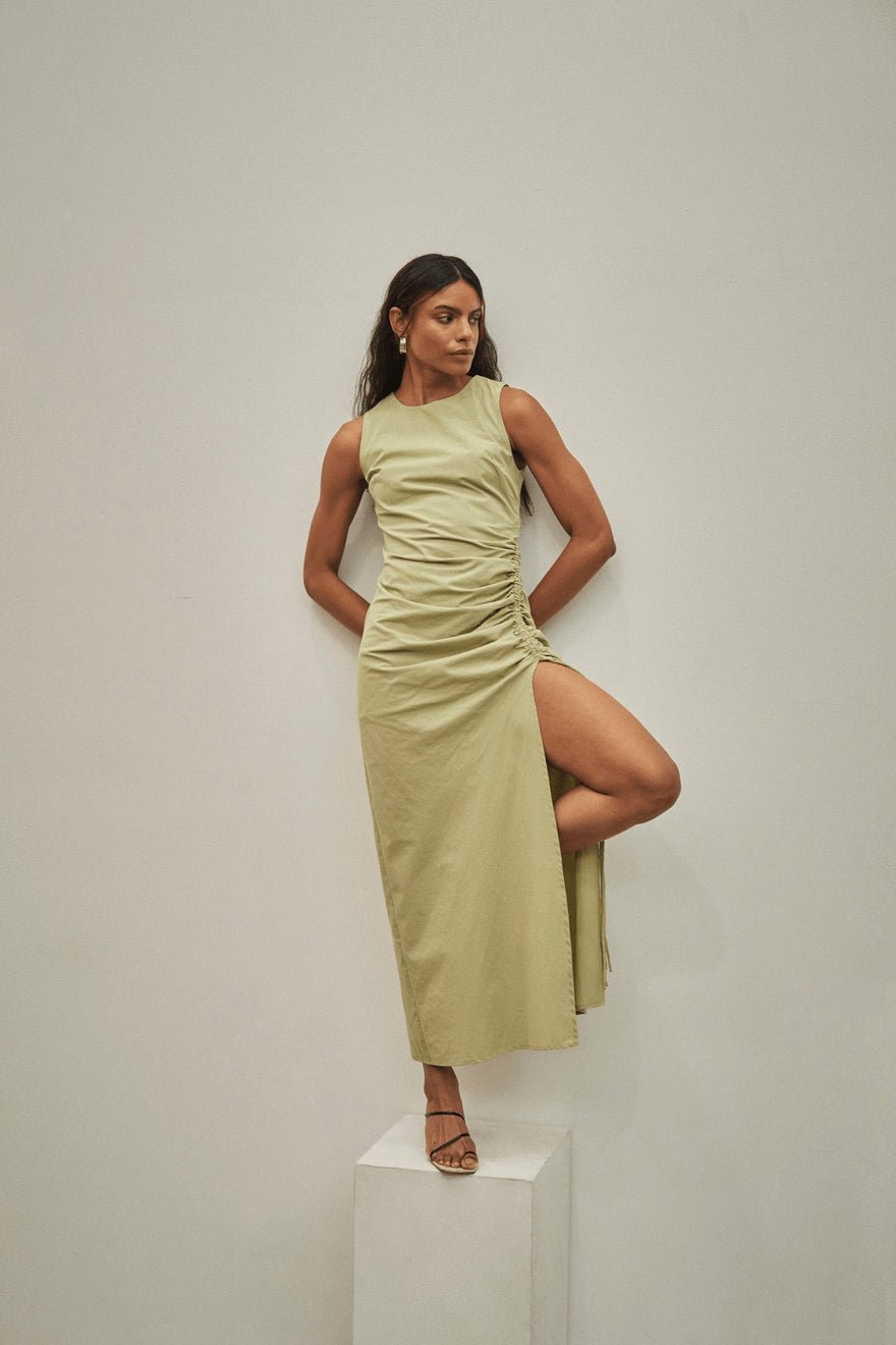 Third Form Drawn Deep Tank Maxi Dress - Sage photo 4