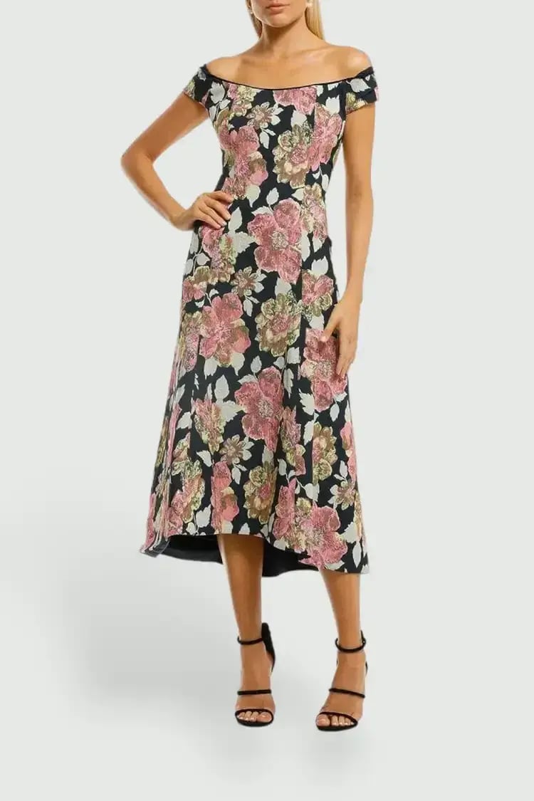 Moss and Spy Beatrice Midi A-Line Dress in Floral Size 14 photo 2