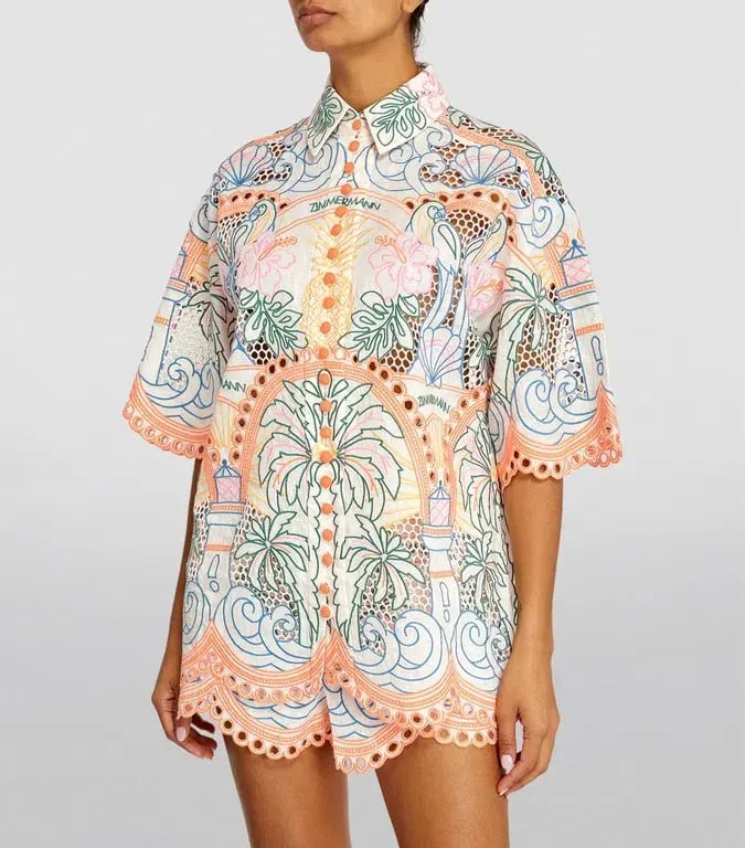 Zimmermann Ginger Tropical Shirt Multi Size 0P / AU 6 photo 2