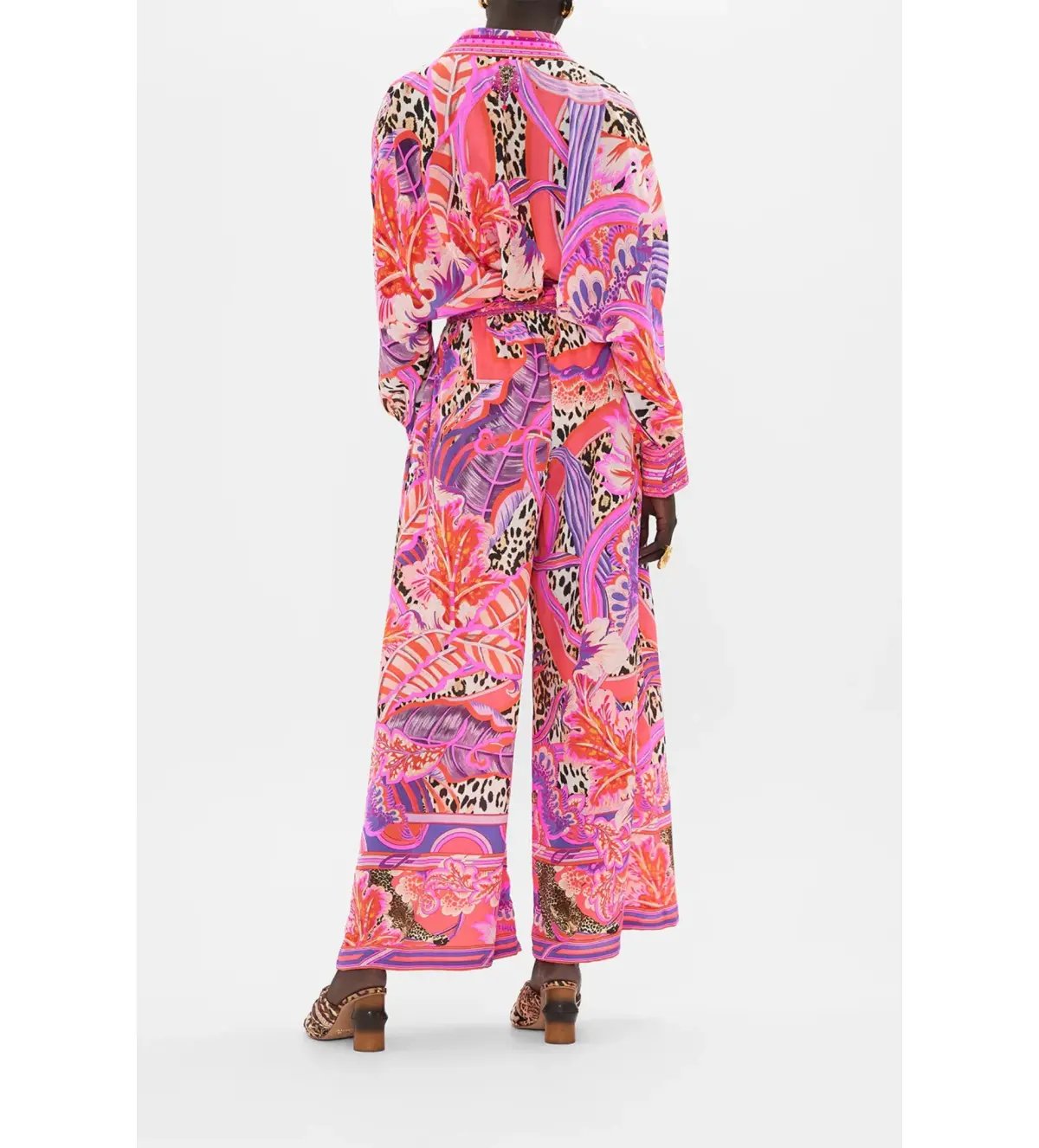 Camilla Viola Vintage Wing Collar Blouse Size XL AU 16 and Tuck Front Pant Size XXL AU 18 Set Multi Print photo 6