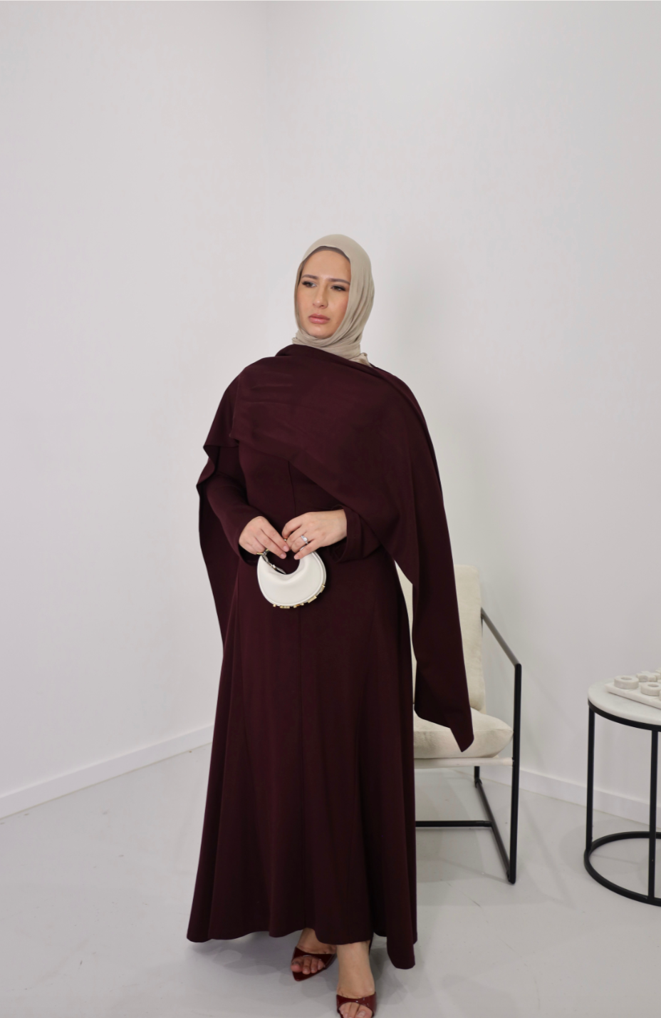 ELYSIAN DRESS BY MUZA BURGUNDY photo 7