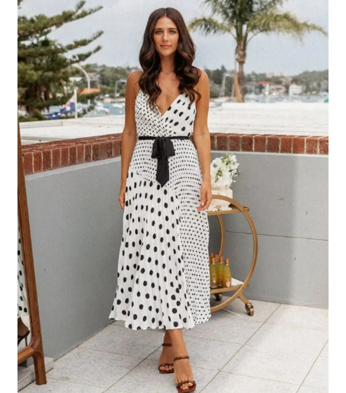 Sheike  Navigate Dress in White Black Polka Dot Size AU 6 photo 2