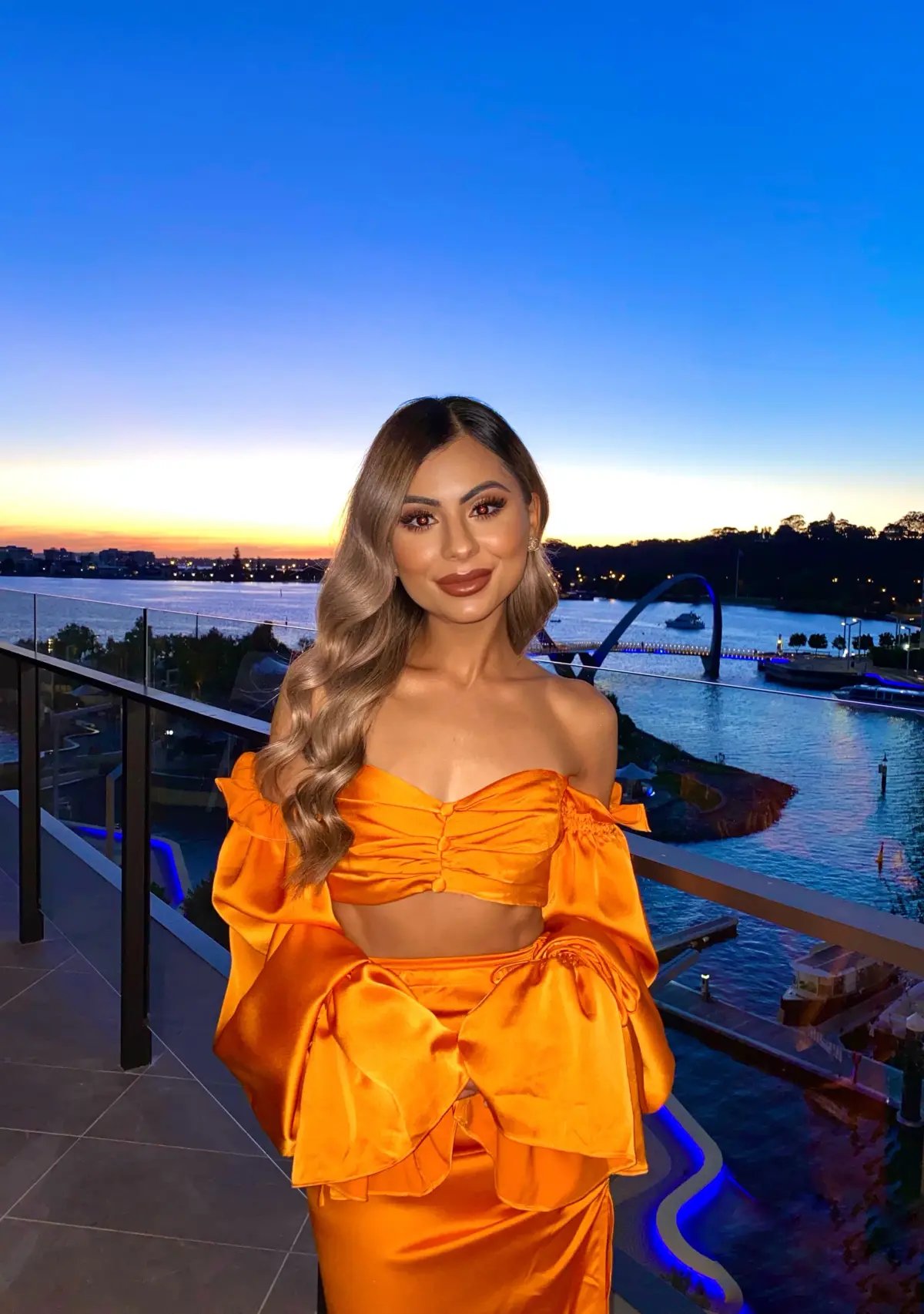 Khirzad Femme Gitamena Corset Top and Desnudo Skirt Set Orange Size XXS / Au 4 photo 3