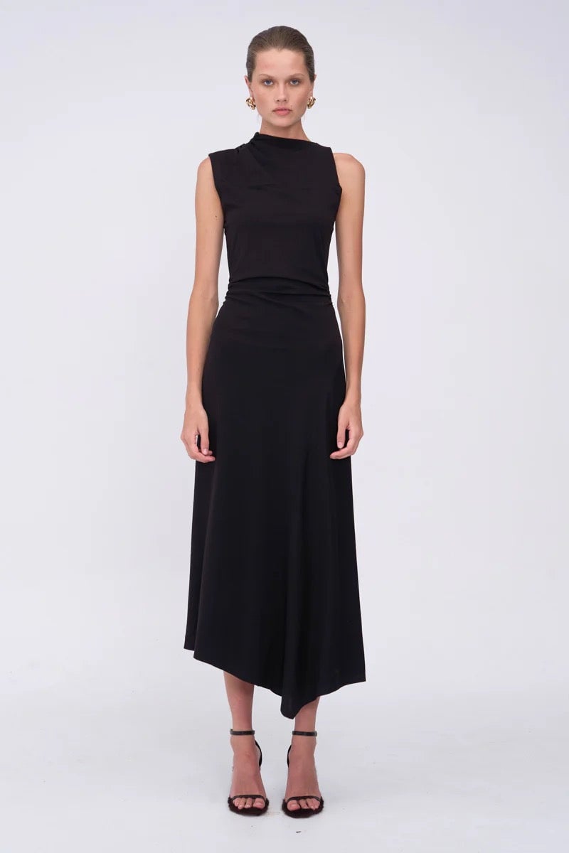 Suboo Jules Jersey Drape Maxi Dress - Black photo 2