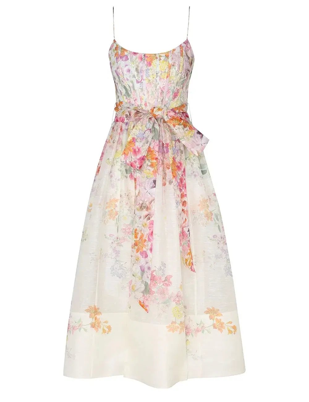 Zimmermann Natura Corset Midi Dress Kaleidoscope Garden Size 3 / AU 14 photo 4