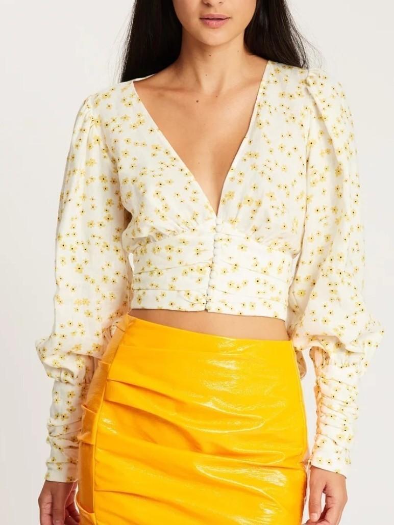 Bec and Bridge Wild Daisy LS Top Yellow Size 12 photo 5