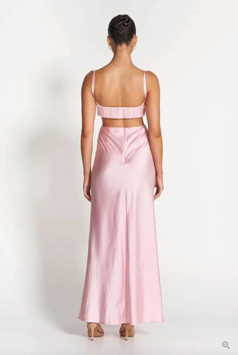 Sofia The Label Leah Cut-Out Silk Gown in Pink Size 10 photo 3