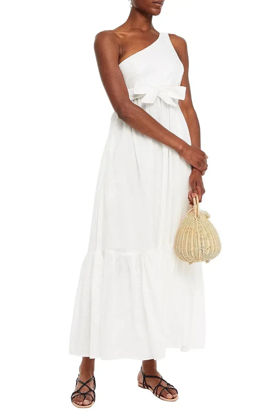 Zimmermann Juliette One Shoulder White Maxi Dress White Size 0 /AU 6 photo 2