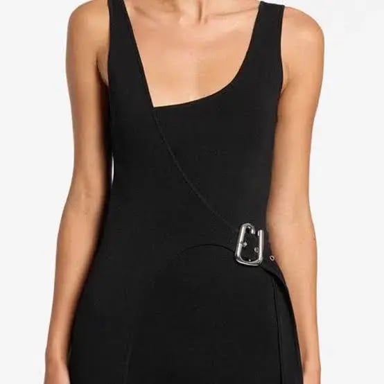 Sir The Label Modernist Belted Midi Dress Black Size 0 / AU 6 photo 2