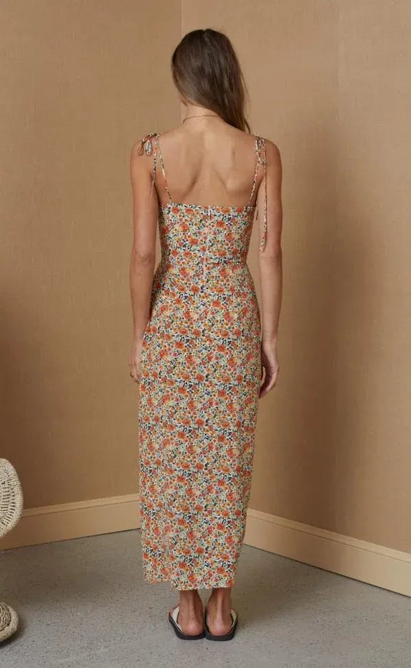Bec & Bridge Wild Poppies Midi Dress Print in Orange Size 12 photo 3