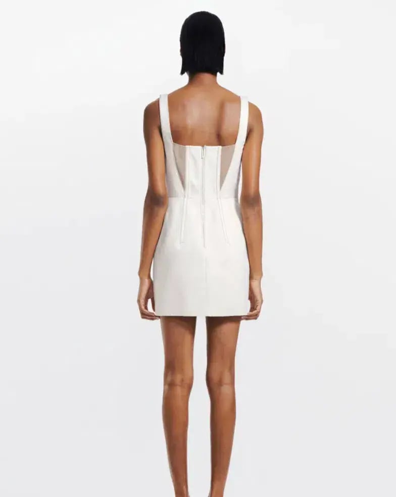 Dion Lee Fork Frame Mini Dress Canvas/Stone Size 10 photo 2