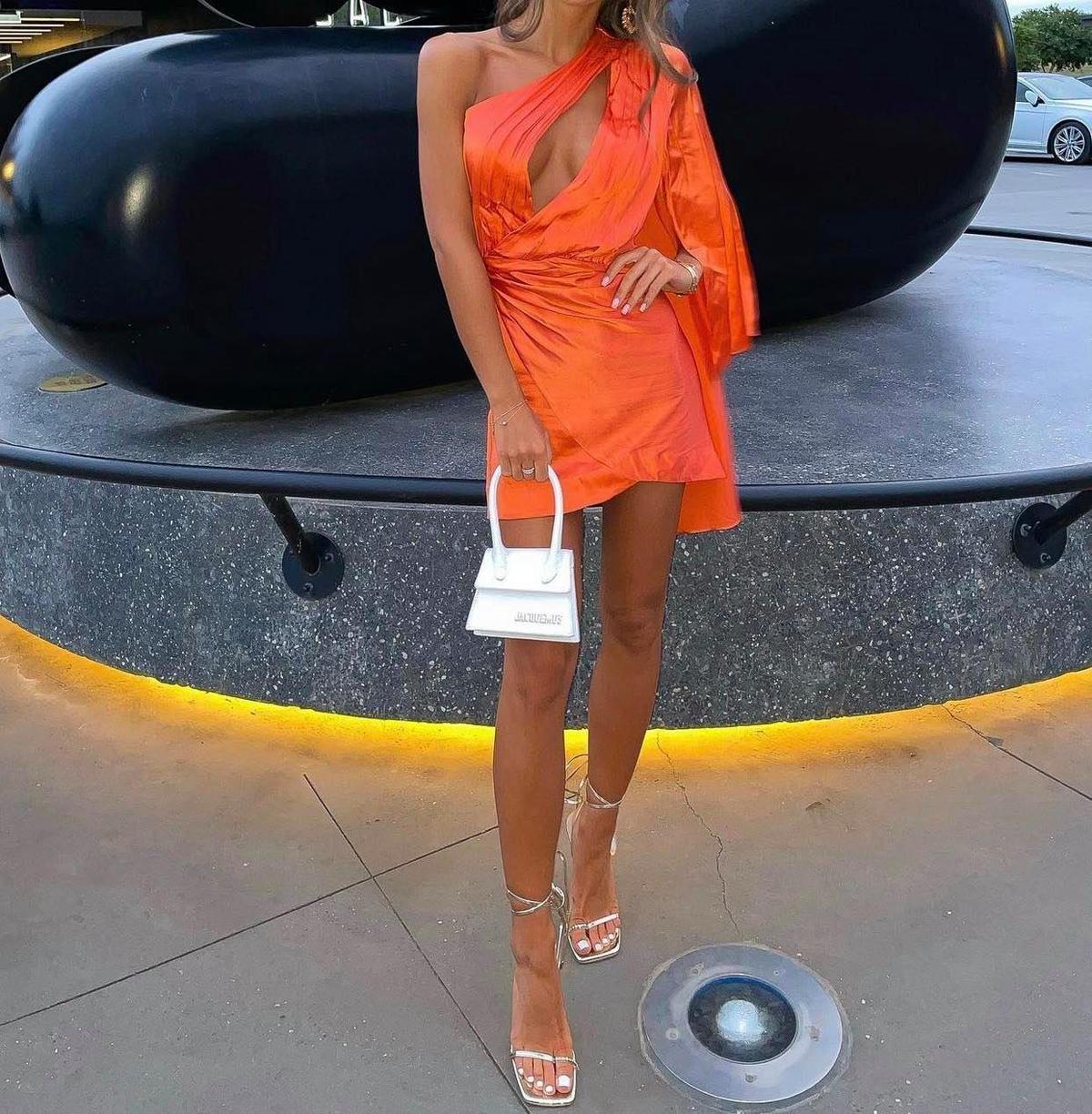 Retrofete Mae Mini Dress Orange Size 8 photo 2