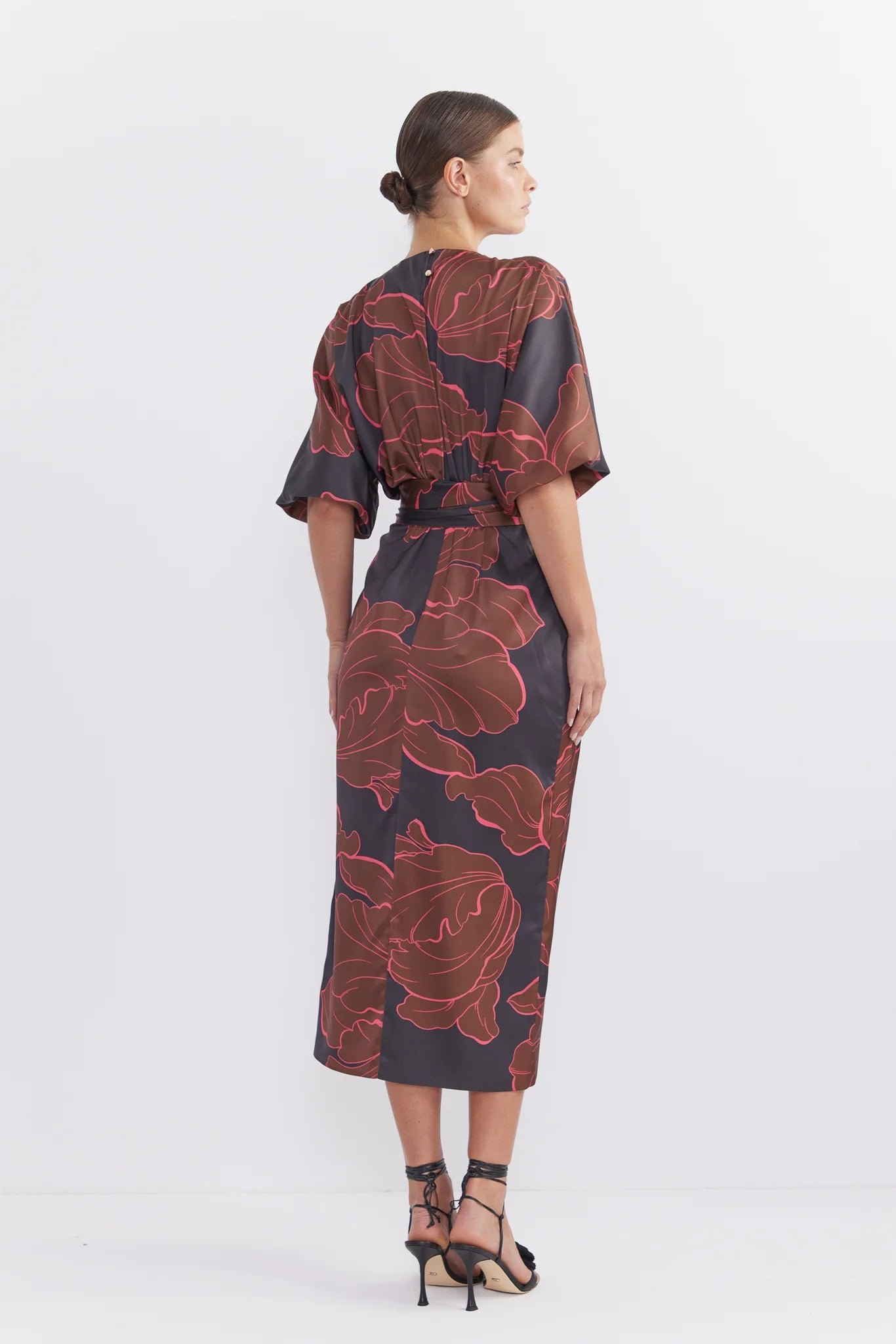 PASDUCHAS FARAH WRAP MIDI DRESS - DARK FLORAL photo 5
