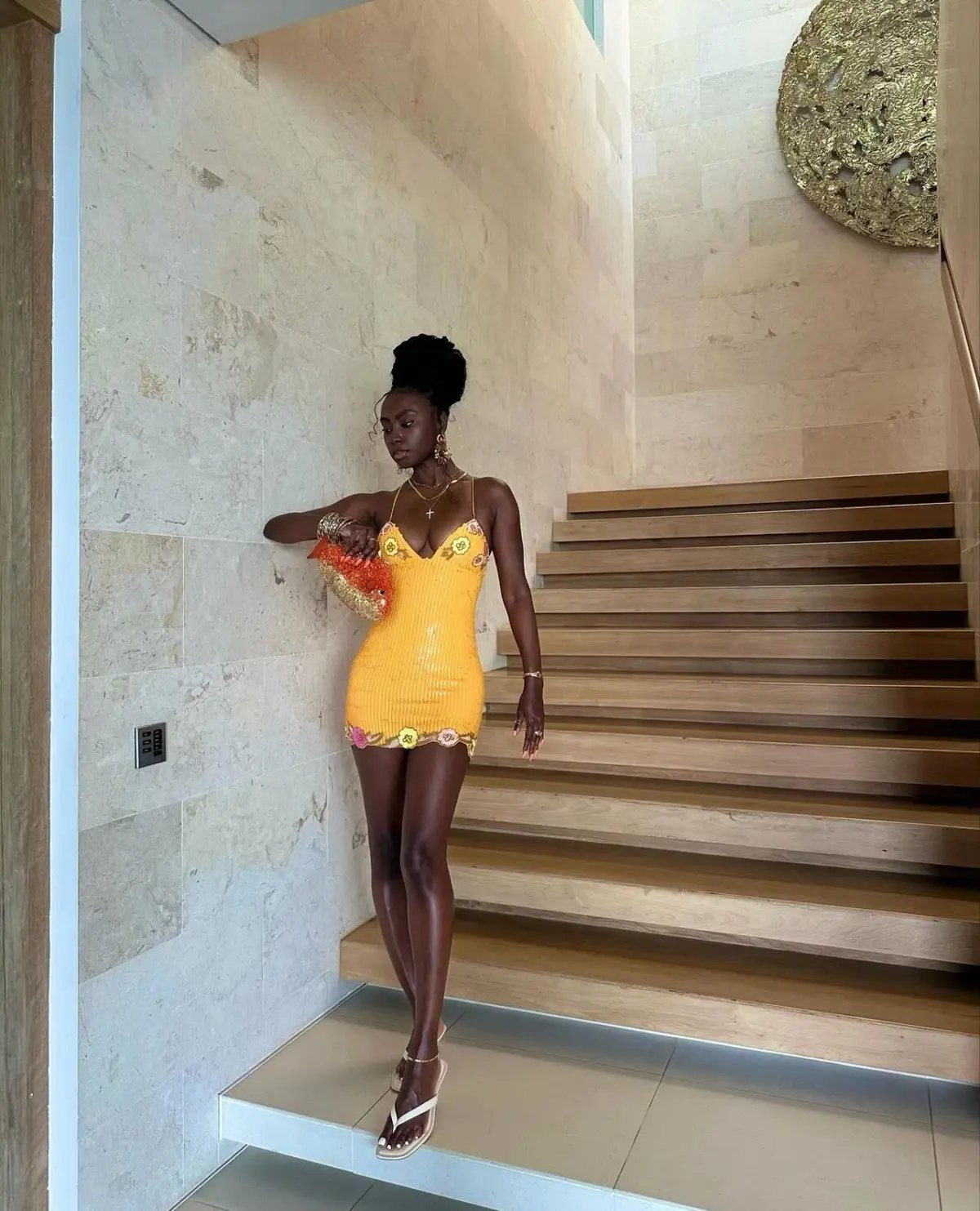 Majorelle Cal Embellished Mini Dress in Sherbert Orange Size S / AU 8 photo 3