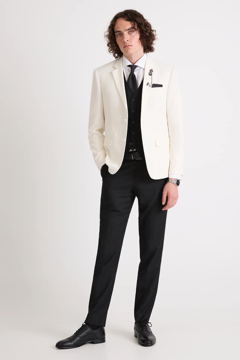 White Suit with Black Trousers Suitor Package photo 4