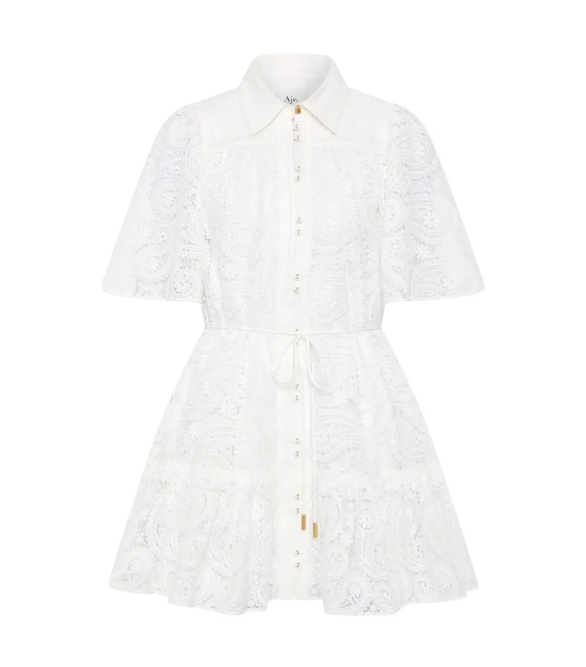 Aje Laicey Paisley Mini Dress Ivory Size AU 8 photo 5