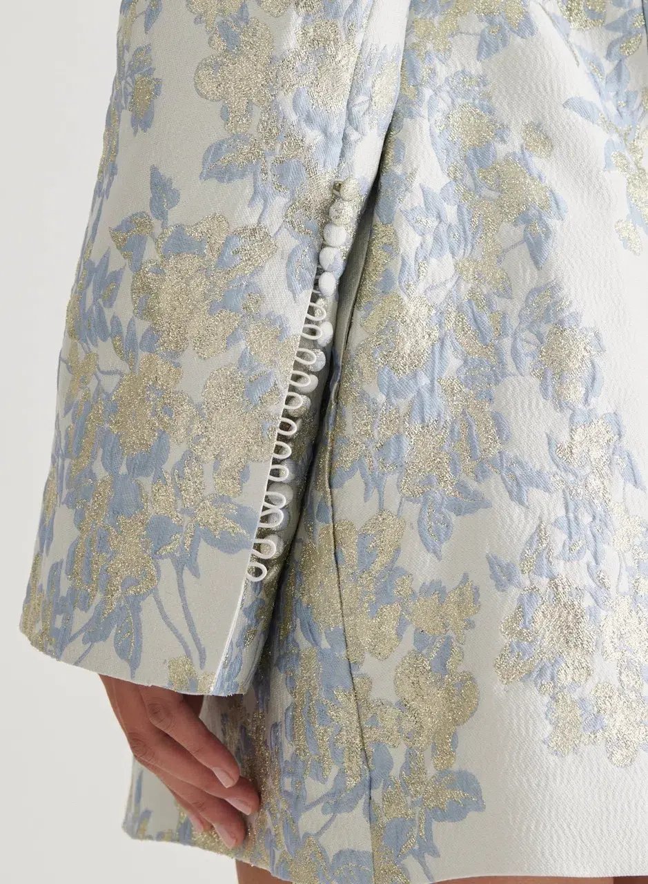 ANNA QUAN Margot Dress in Water Lillies Blue Size 8 AU photo 11