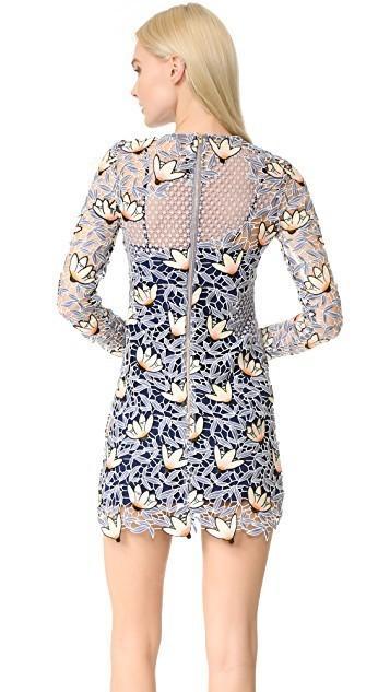 Self Portrait Guipure Lace Mini Dress Size 10 photo 3