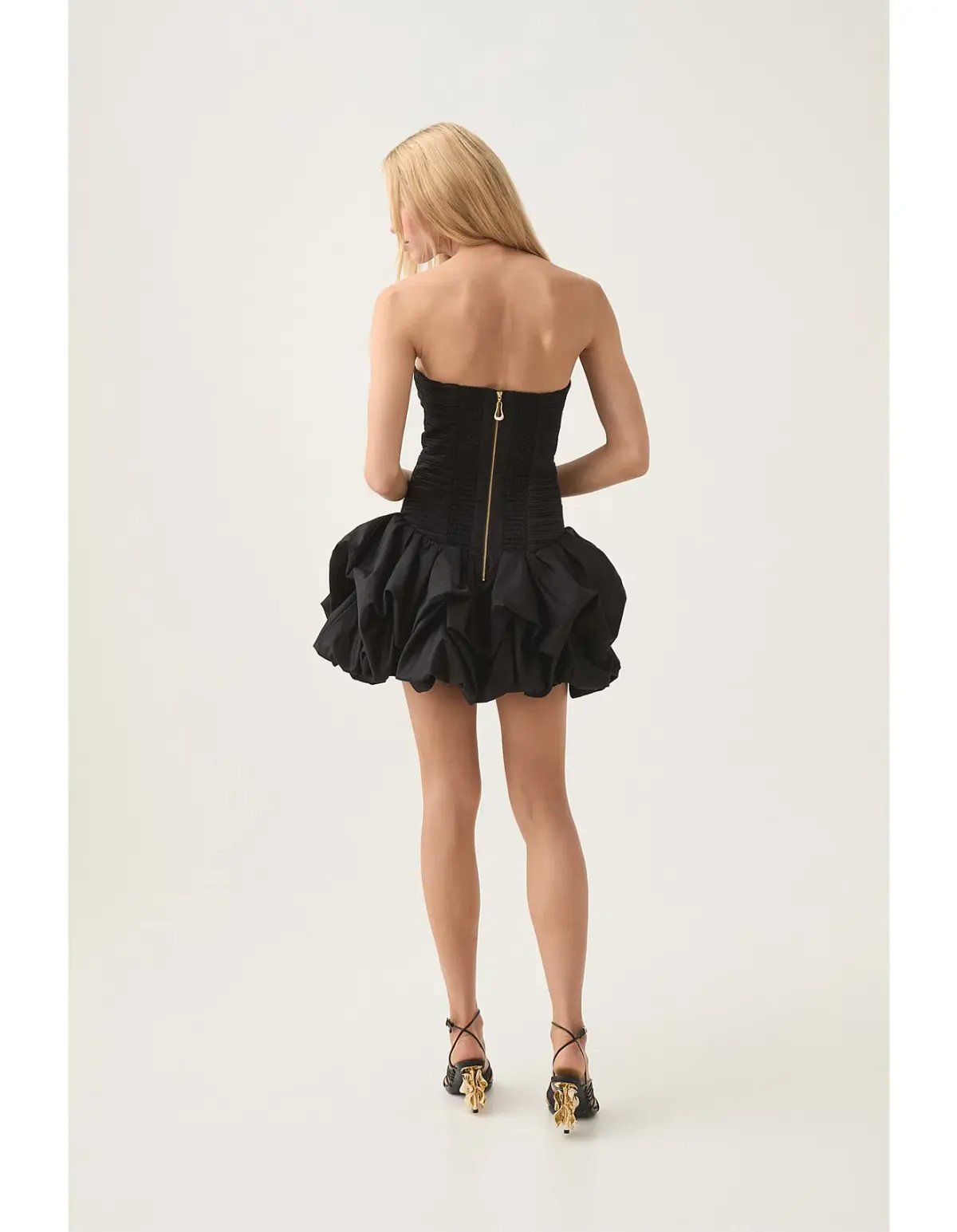 Aje Violette Bubble Hem Mini Dress Black Size 8 photo 2