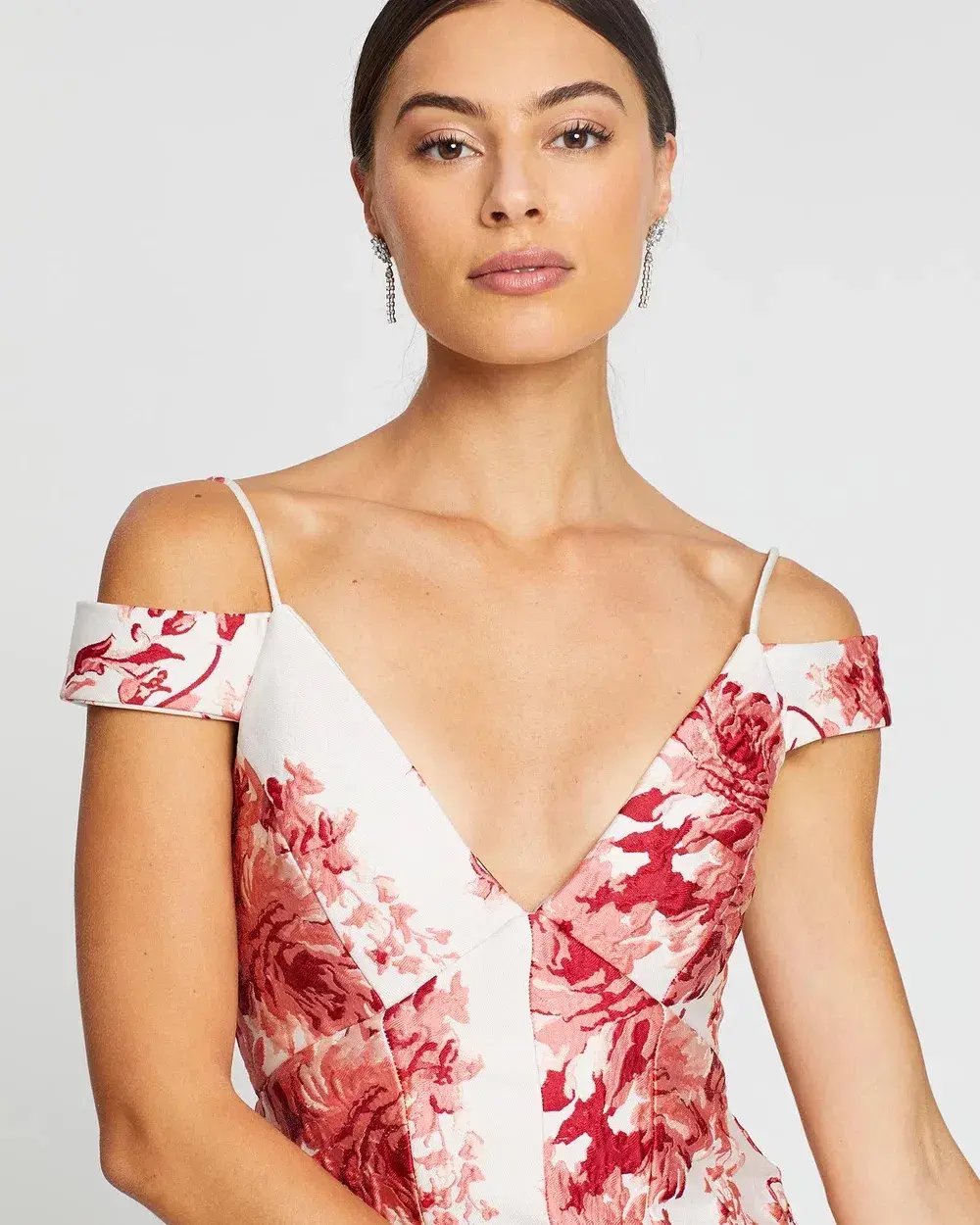 Nicola Finetti Emilia High Low Dress in Pink Roses Size 8 photo 5