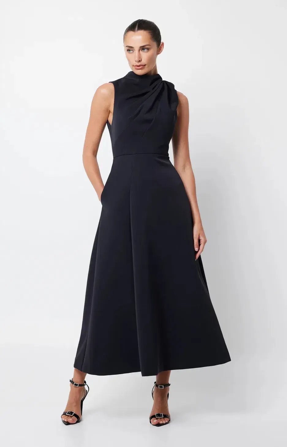 BARIANO Navy full length formal dress photo 15