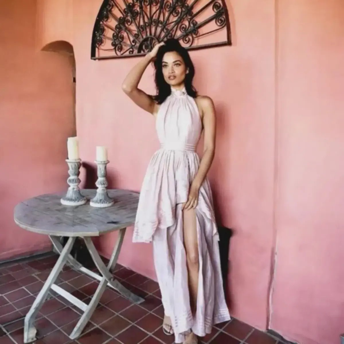 AJE Sienna Maxi Gown Dress Blush Pink Size AU 10 photo 4