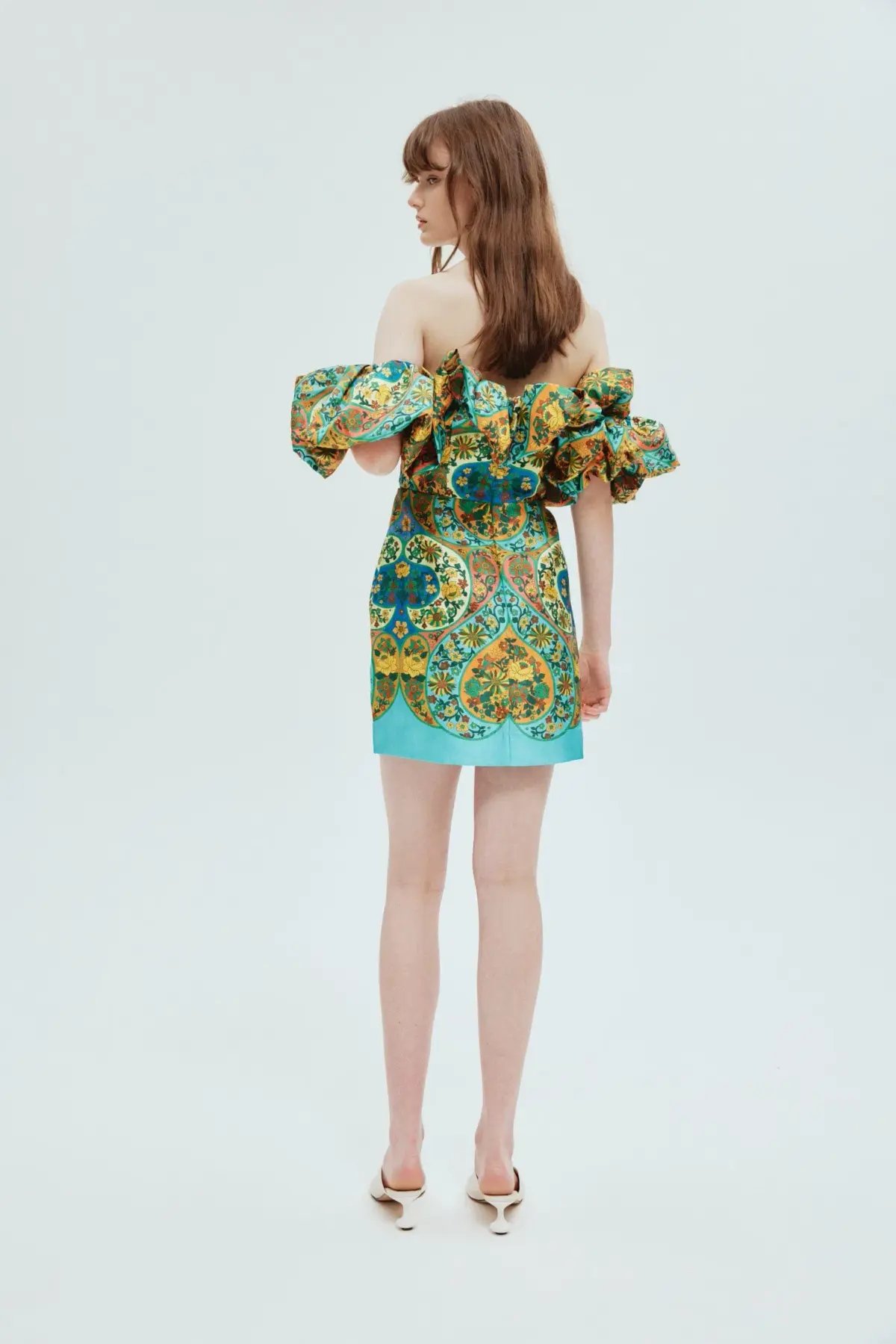 Alemais Sofie Off Shoulder Mini Dress Multi Floral Size 8 photo 3
