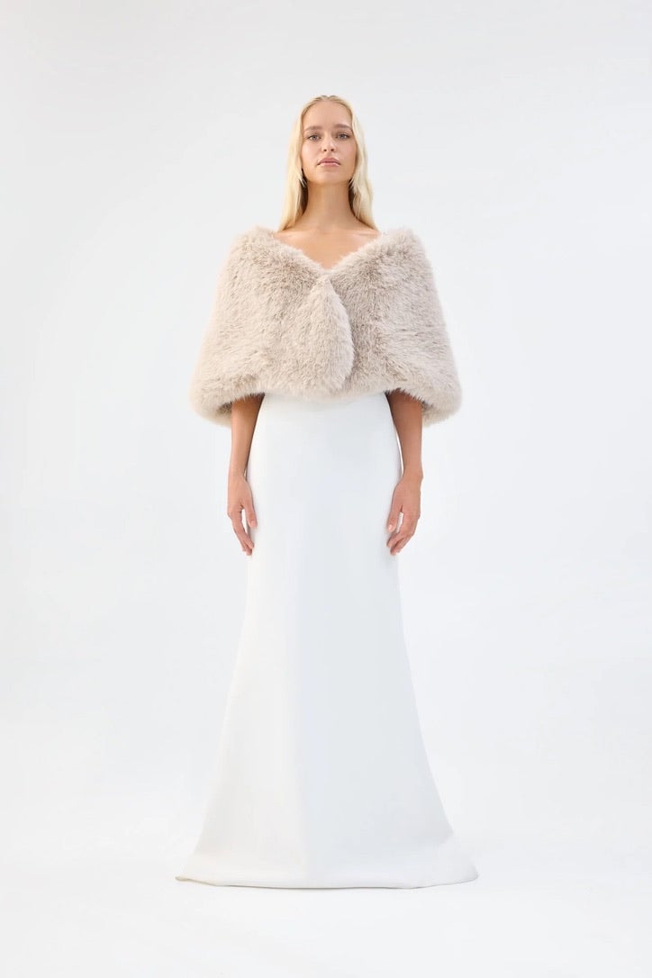 Unreal Fur Yasmine Wrap - Almond photo 2