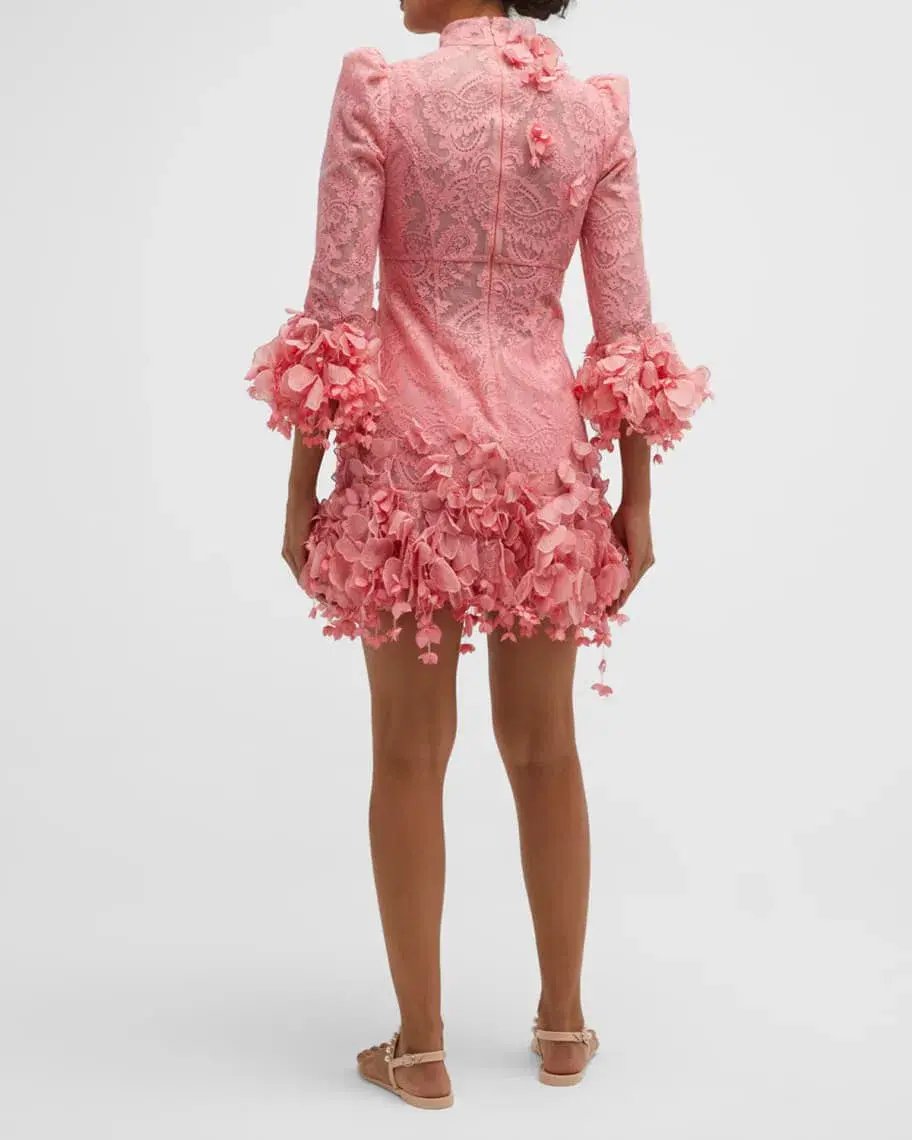 Zimmermann High Tide Lace Mini Dress in Guava Size 3 / AU 14 photo 3