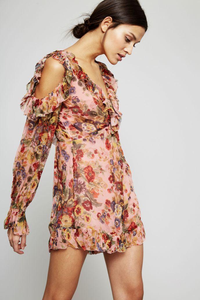 Zimmermann Lovelorn Frill Playsuit Pink Floral Size 8 photo 5
