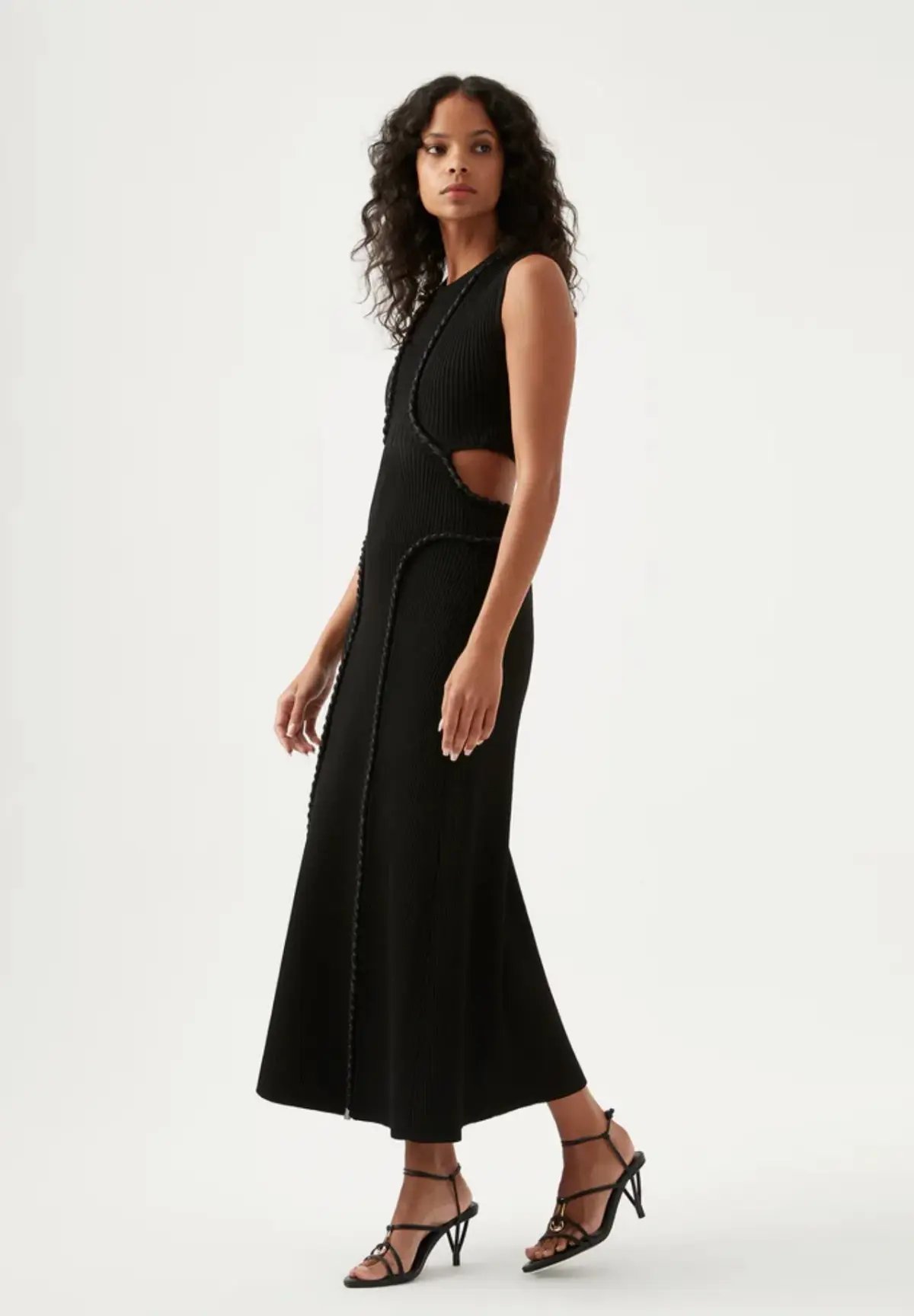AJE Arp Cut Out Midi Dress Black Size S / Au 8 photo 2