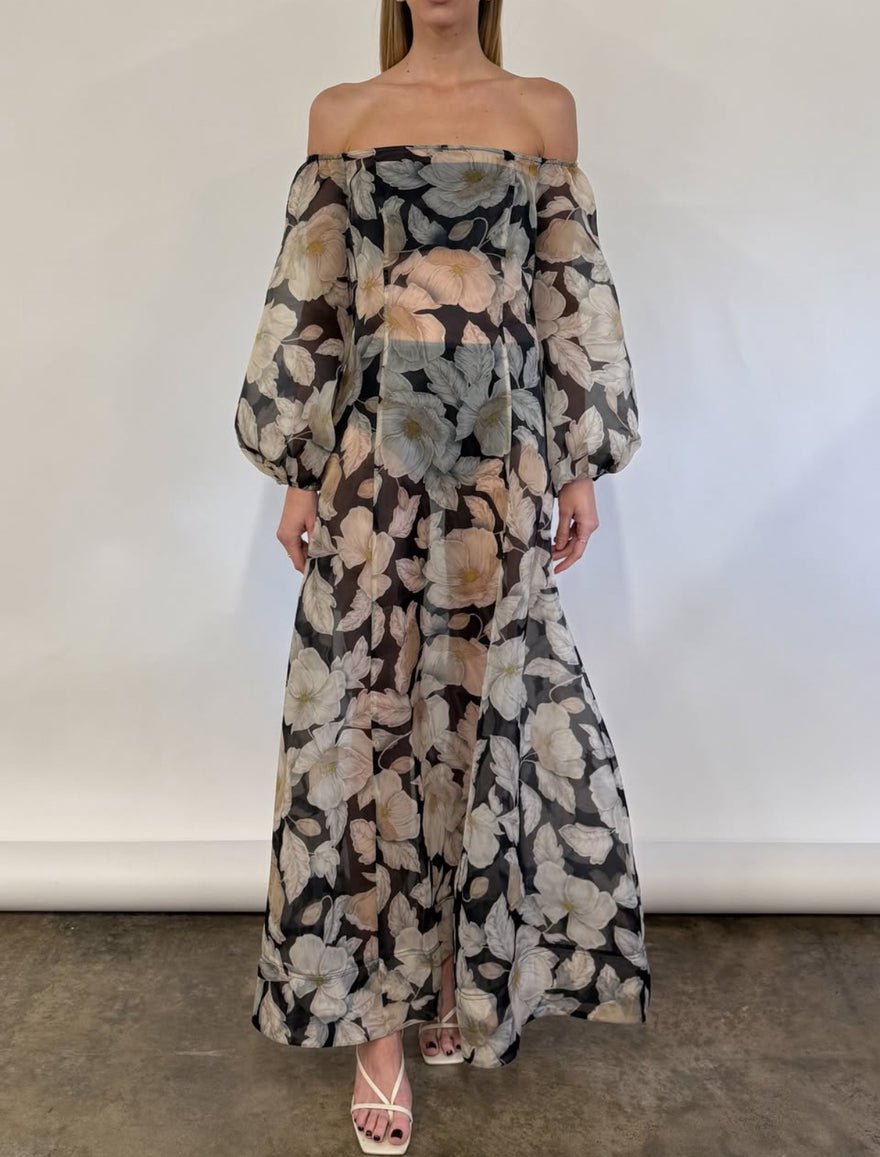 By Nicola Eden Maxi Dress In Noir Bloom photo 2