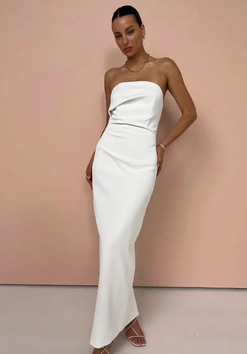 Manning Cartell Fast Forward Strapless Maxi Dress White Size 8 photo 6