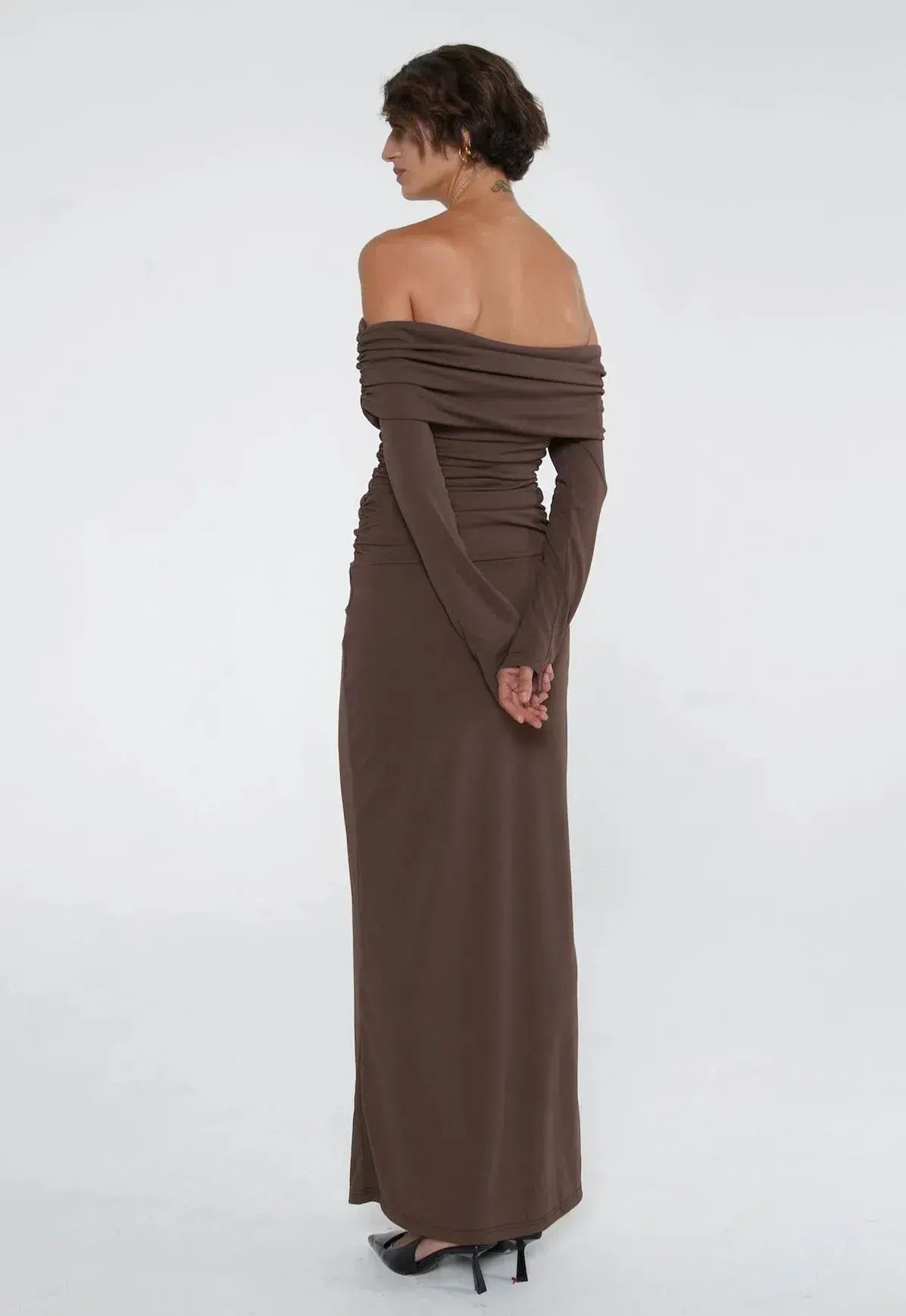 Benni Lorena Maxi Dress Ash Brown Size 8 photo 2