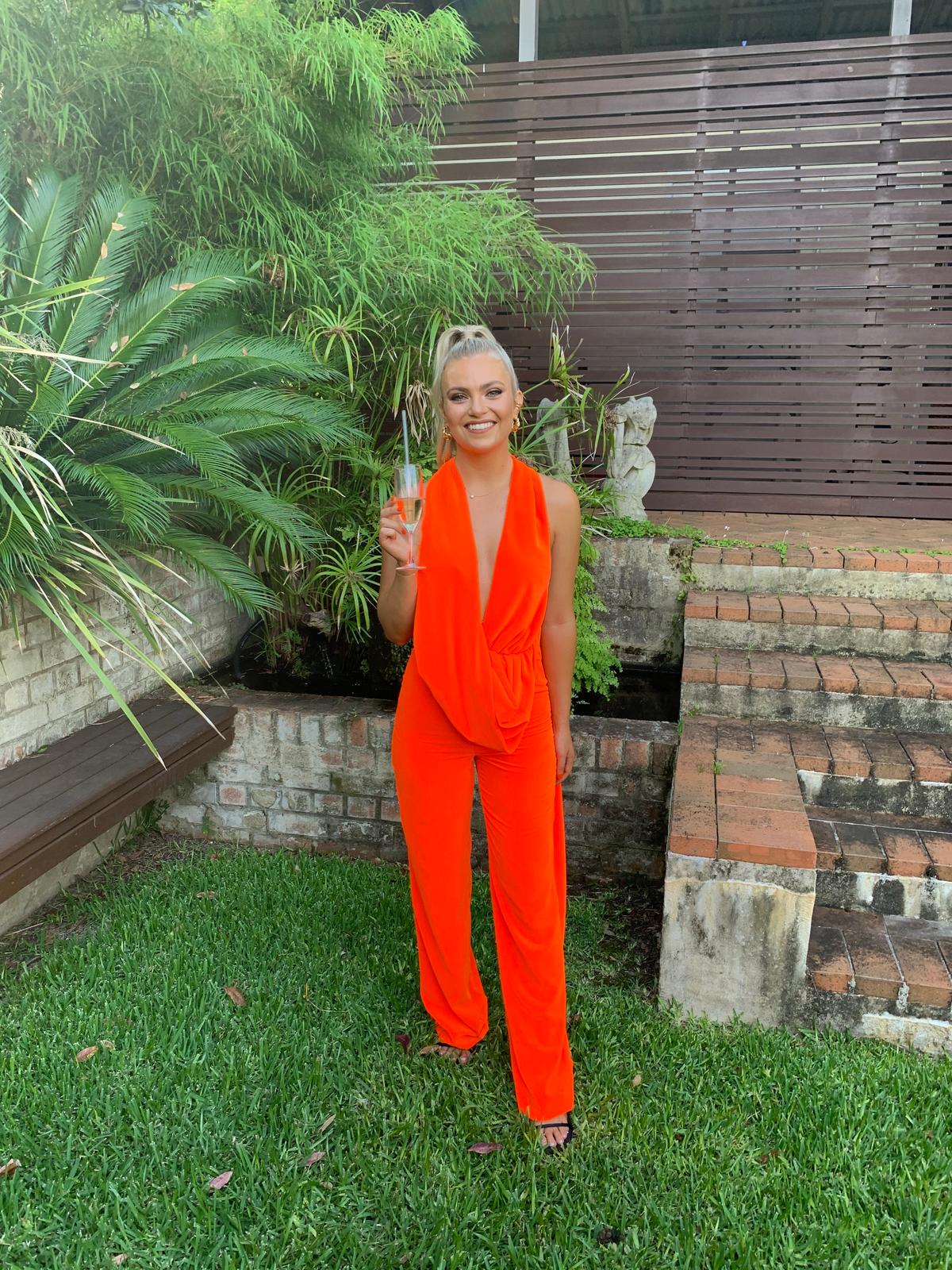 Area NYC Draped Cowl Neck Jumpsuit photo 4