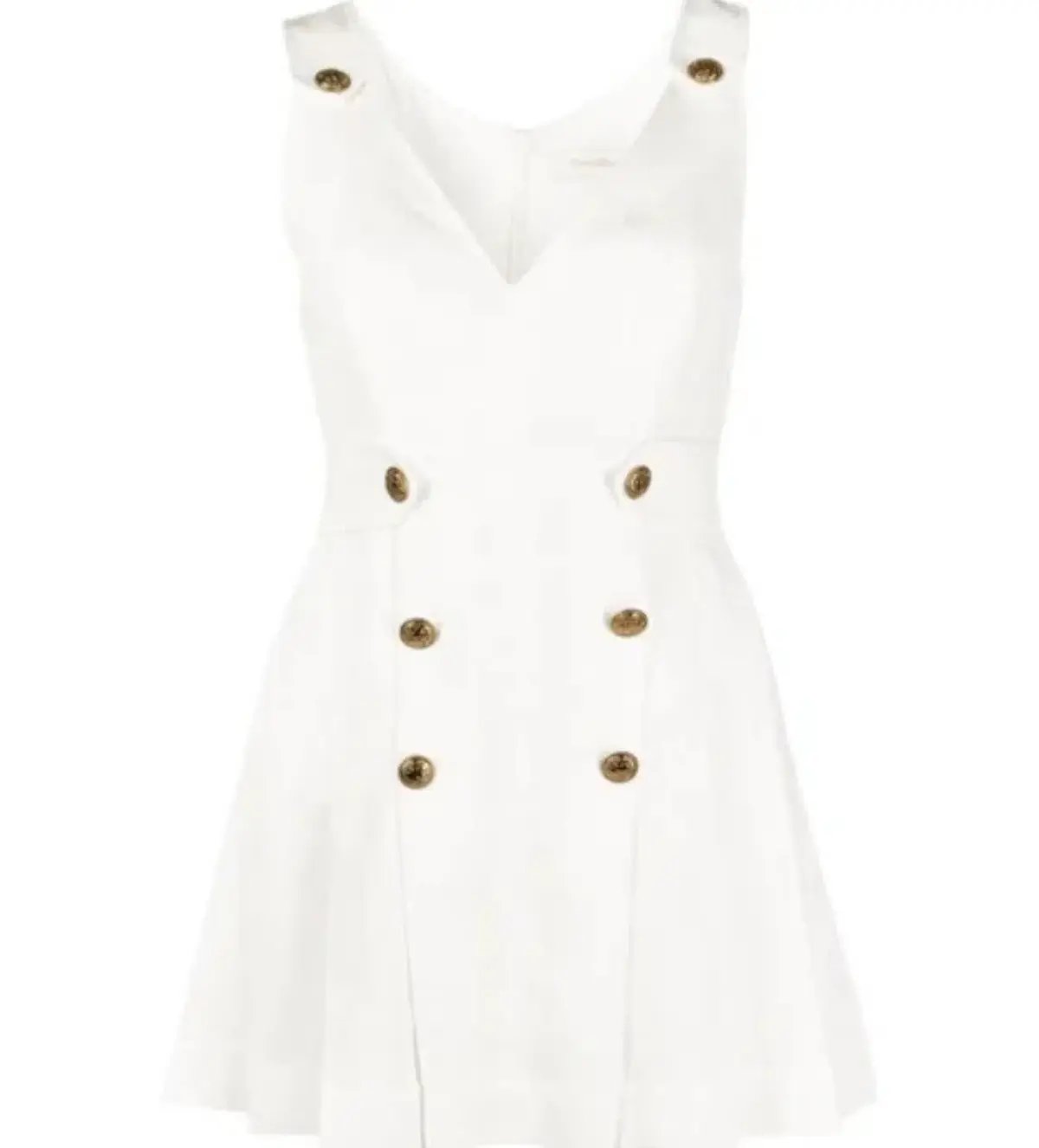 Zimmermann The Lovestruck Buttoned Linen Pleat Mini Dress White Size 1 AU 10 photo 6