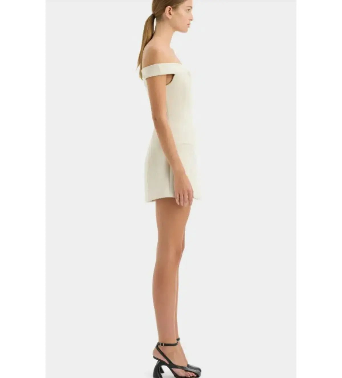 Sir Sandrine Off Shoulder Mini Dress in Ecru Size 2 / Au 10 photo 2