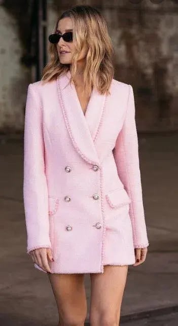 Rebecca Vallance Garance Blazer Mini Dress Pink Size 8 photo 3