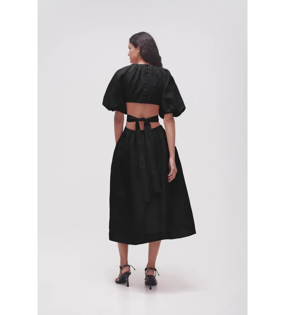 Aje Mimosa Cut Out Midi Dress in Black Size M / AU 10 photo 3