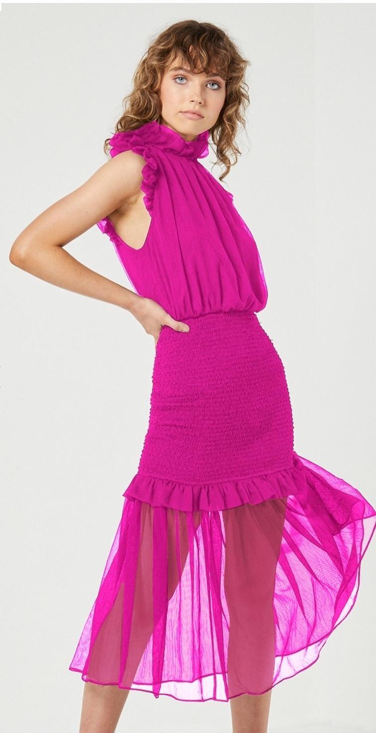 Elliatt Capture Midi Dress Pink Size 8 photo 4