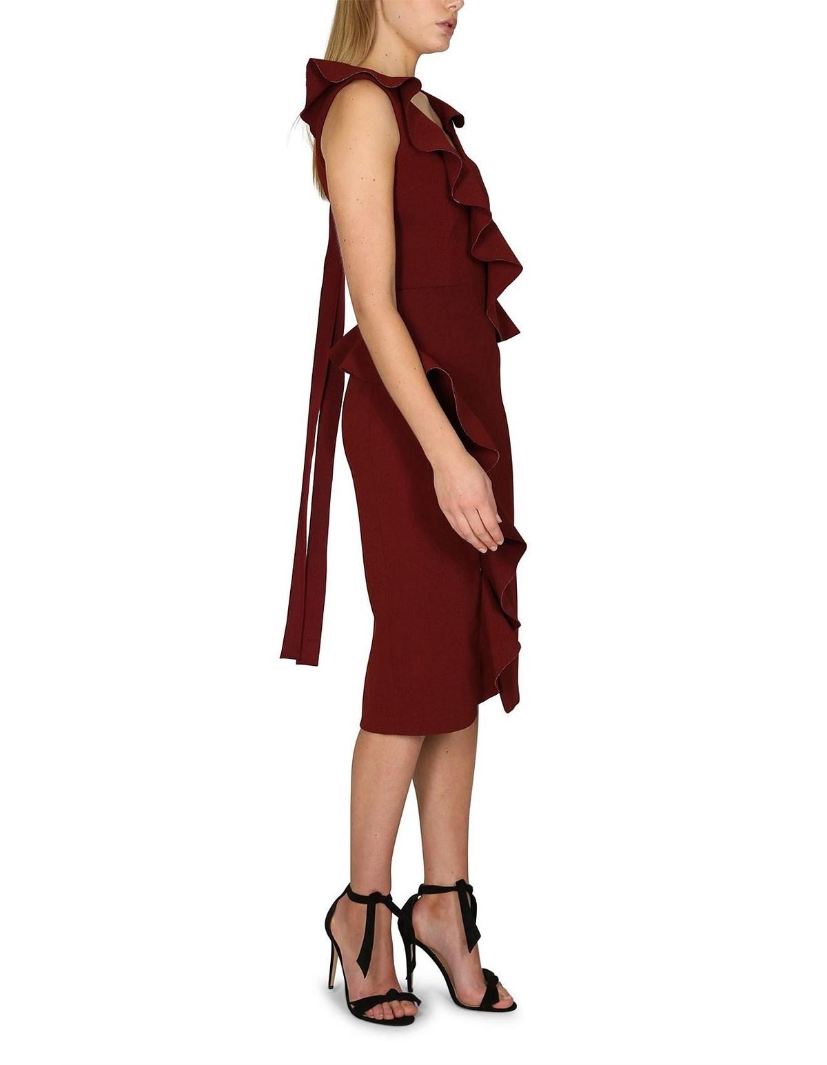 Rebecca Vallance Sylvette Midi Dress Burgundy Size 6 photo 2