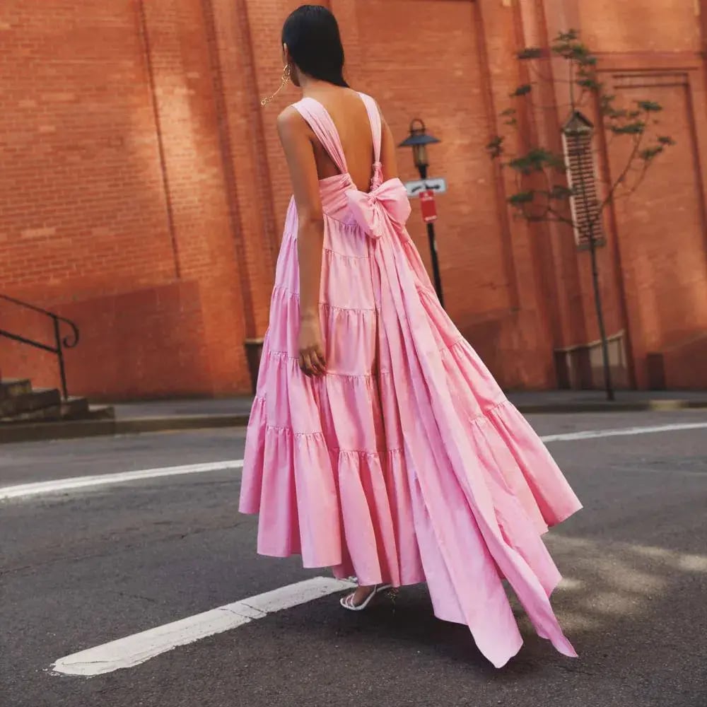 Aje Marguerite Tie Back Maxi Dress Pink Size 16 / XL photo 3
