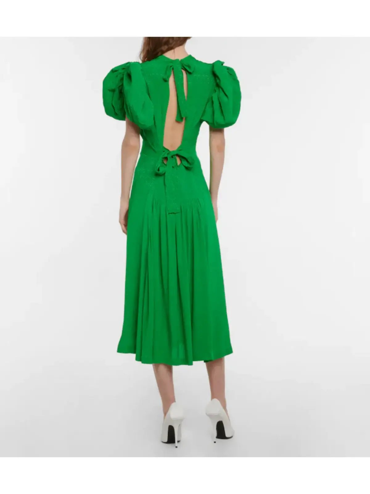 Rotate By Birger Christensen Noon Puff Sleeve Dress Green Size AU 8 photo 2