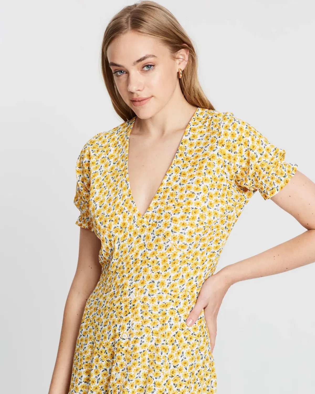 Faithfull the Brand Ari Midi Dress Floral Size 12 photo 2