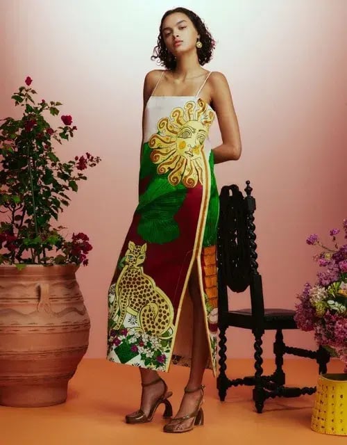 ALEMAIS Tiger Slip Midi Dress 10 photo 8