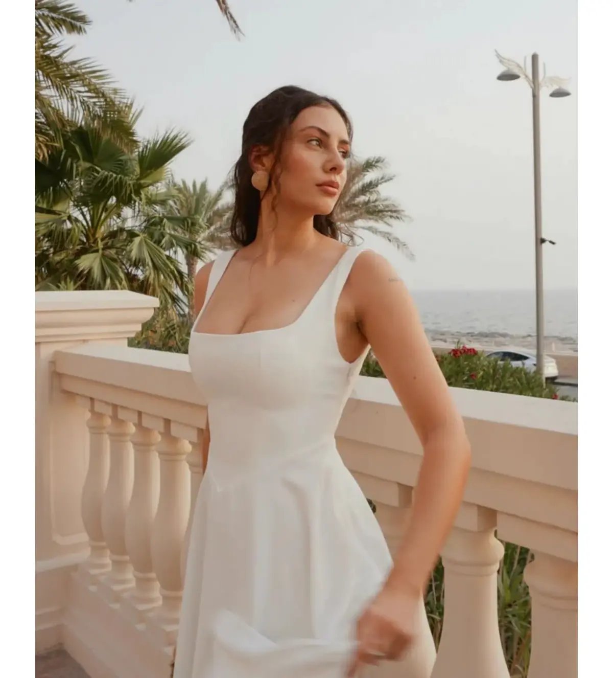 Odd Muse Ultimate Muse High Waist Square Neck Midi Dress White Size AU 10 photo 6